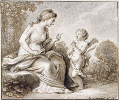 Venus Threatens to Cut the Wings of Cupid Standing to Her Right by Daniel Nikolaus Chodowiecki