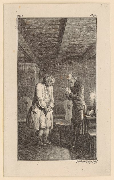 Vogt Confesses His Guilt to the Pastor by Daniel Nikolaus Chodowiecki