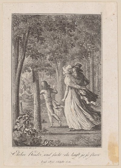 Walter, Luise and Karl Encounter a Landing Boat in the Forest by Daniel Nikolaus Chodowiecki