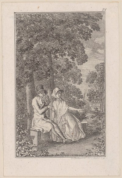 Two Travelers in a Park by Daniel Nikolaus Chodowiecki