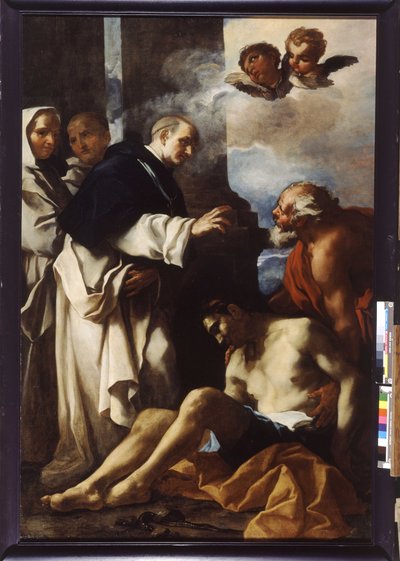 Saint Anthelmus caring for a sick man by Daniel Seiter