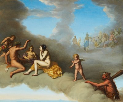 An assembly of the Gods with the Apotheosis of Hercules by Daniel Vertangen