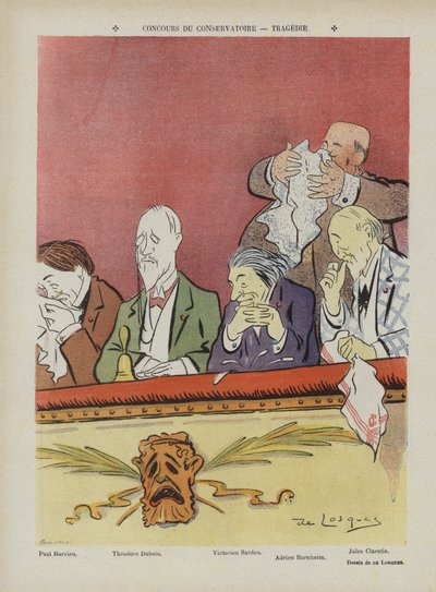Contest at the Paris Conservatoire - Tragedy (Illustration for Le Rire) by Daniel de Losques