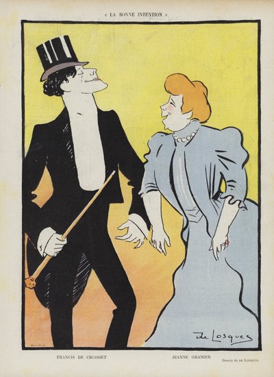 French Playwright and Librettist Francois de Croisset and Singer and Actress Jeanne Granier by Daniel de Losques