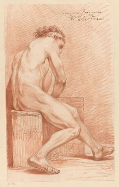 Seated Male Nude, Seen from the Side (2nd Prize 1772) by Daniël Dupré