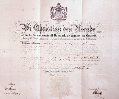 Patent Signed by Christian IX of Denmark Appointing William Keswick as Danish Consul in Hong Kong, China by Danish School