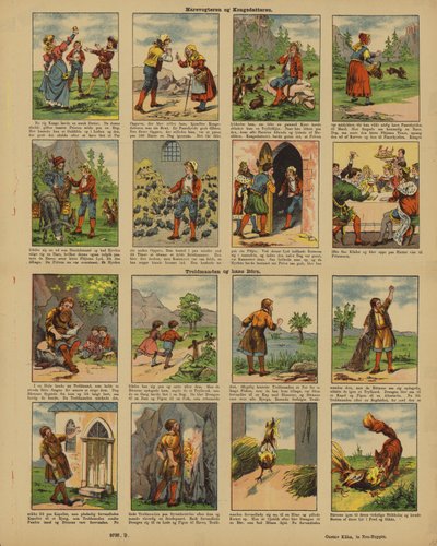Two Danish Fairytales Told in Cartoon Strip Form by Danish School