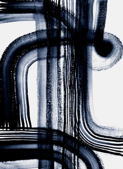 Abstract Blue Strokes by Danushka Abeygoda