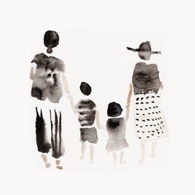 Abstract Family Walk by Danushka Abeygoda