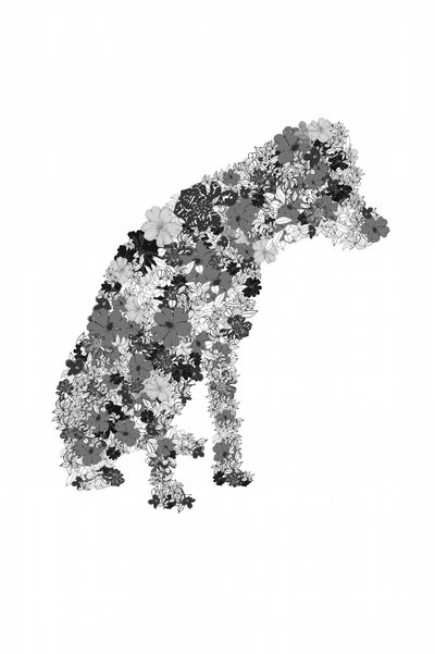 Floral Dog Silhouette by Danushka Abeygoda