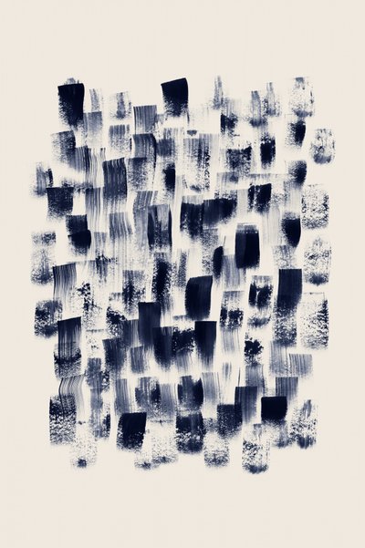 Navy Brushstroke Abstract by Danushka Abeygoda