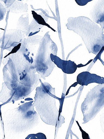 Watercolor Indigo Blooms by Danushka Abeygoda