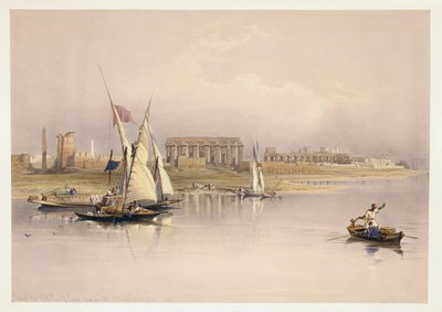 Ruins of Luxor from River Nile, engraving based on drawing by David Roberts by David (after) Roberts