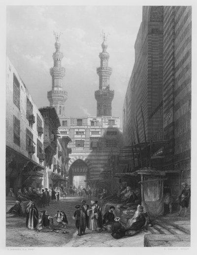 Gate of the Metwaleys, Cairo (from the picture in the Royal Collection) by David (after) Roberts