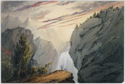 At the Waterfall, c.1850 by David Claypoole Johnston