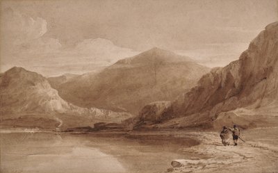 A View in North Wales with Bridge by David Cox