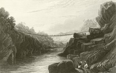 Grass Rope bridge at Teree, Gurwall by David Cox