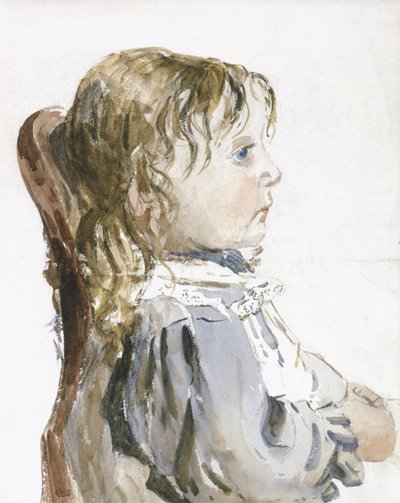 Study of a small girl in a pinafore, probably late 1840s by David Cox