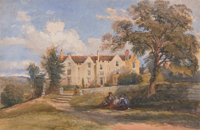 Group Seated in Grounds of a Large House by David Cox Jr.