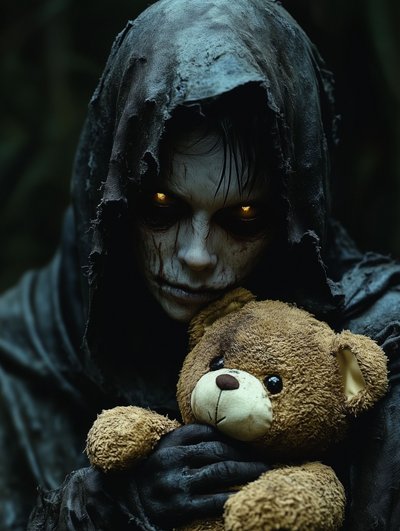 Creepy Child Glowing Eyes by David Drake