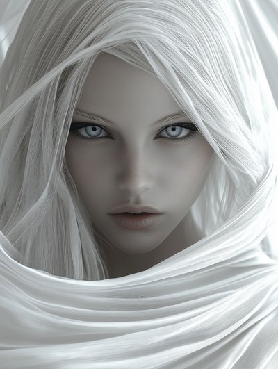 Ethereal White Gaze by David Drake