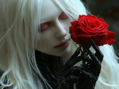 Gothic Beauty Red Rose by David Drake
