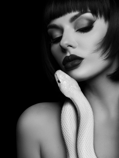 Mysterious Beauty White Snake by David Drake