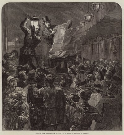 Reading the Declaration of War at a Railway Station in France by David Henry Friston