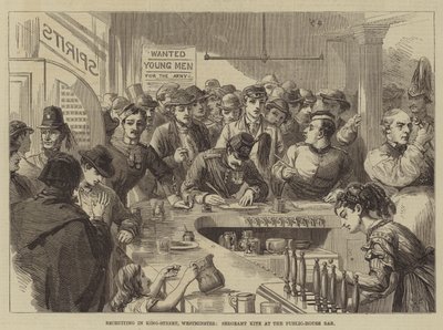 Recruiting in King-Street, Westminster, Sergeant Kite at the Public-House Bar by David Henry Friston