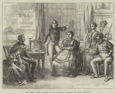 Scene from Apple Blossoms, at the Vaudeville Theatre, Old Baggs lecturing by David Henry Friston