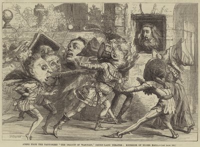 Scene from the Pantomime The Dragon of Wantley, Drury-Lane Theatre, Exterior of Moore Hall by David Henry Friston