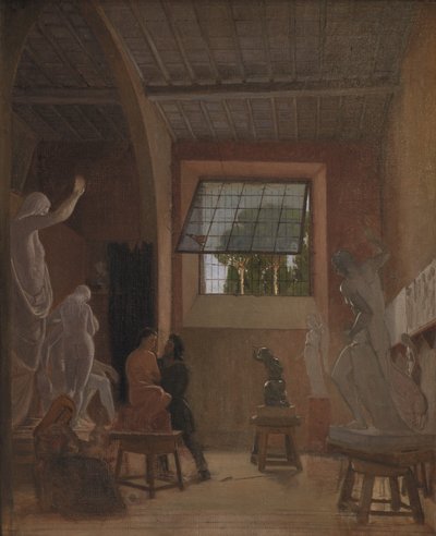 The Sculptor Jens Adolph Jerichau in his Studio in Rome by David Jacobsen