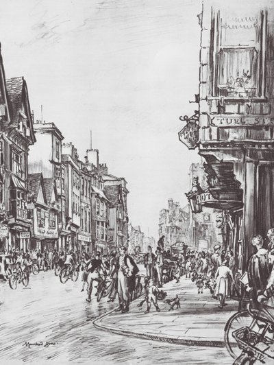 Oxford: Carfax from the Mitre by David Muirhead (after) Bone