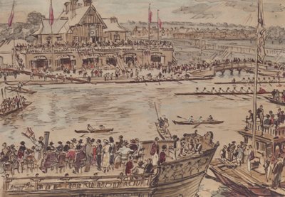 Oxford: Eights Week, From Christ Church Boat House by David Muirhead (after) Bone