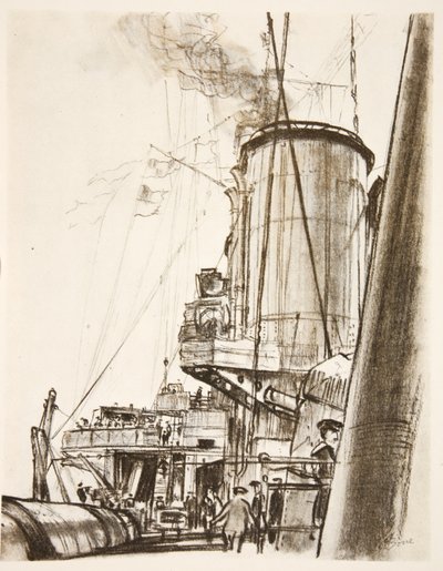 On a battleship: the after deck, illustration from 
