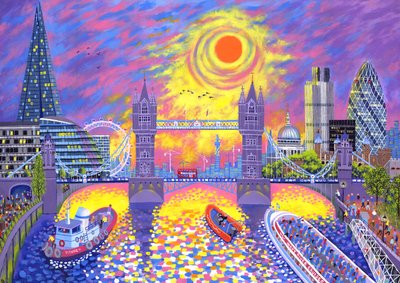 Sunset: Pool Of London, 2013 by David Newton