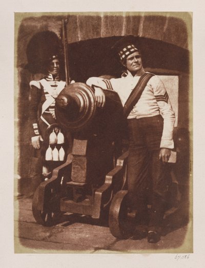 Artilleryman and Highlander, Edinburgh Castle by David Octavius Hill
