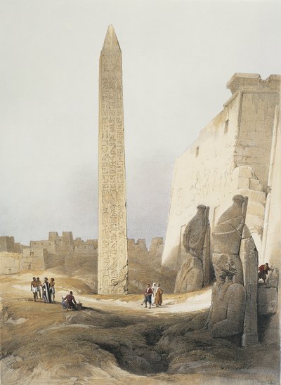 Obelisk at Temple at Luxor, engraving by David Roberts