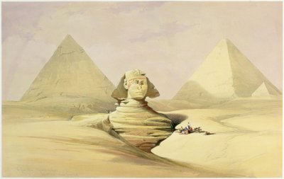 The Great Sphinx and the Pyramids of Giza, Egypt by David Roberts