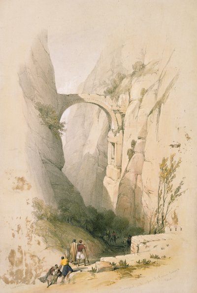 Triumphal Arch Crossing the Ravine Leading to Petra, Plate 95 from Volume III of 