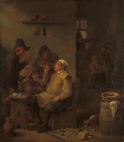Mason Smoking with Companions in a Tavern by David Teniers (II)