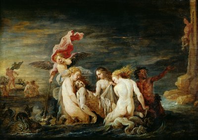 Hero and Leander: Leander Found by the Nereids, copy of a painting by Domenico Feti, 1650-56 by David Teniers the Younger