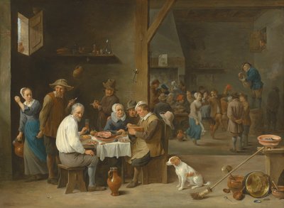 The Ham Dinner by David Teniers the Younger