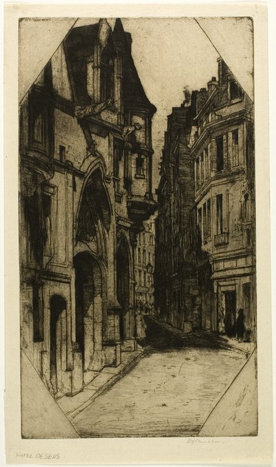 Hôtel de Sens, plate three from the Paris Set by David Young Cameron