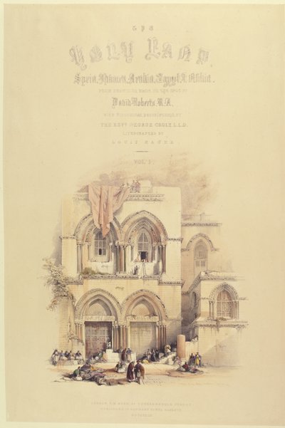Titlepage from Volume I of The Holy Land, engraved by Louis Haghe published in London, 1842 by David after Roberts