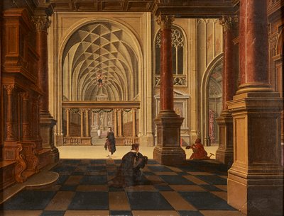 Figures Conversing on a Path, Castle Ruins Beyond by David the Younger (follower of) Teniers