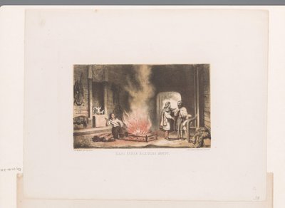 Interior of a Saxon farm (title on object) by David van der Kellen