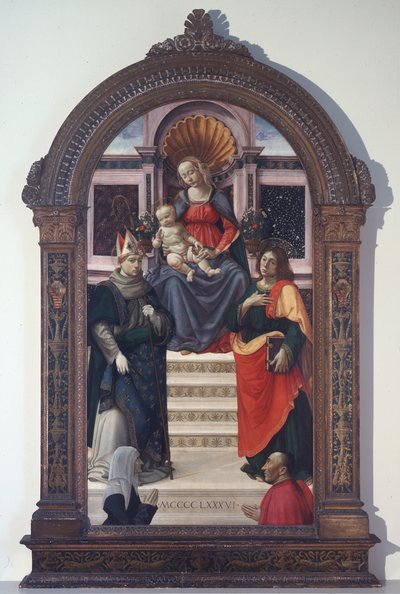 The Madonna and Child with St Louis of Toulouse, John the Evangelist, and Donors by Davide Ghirlandaio