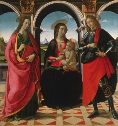Virgin and Child, with Saints Apollonia and Sebastian by Davide Ghirlandaio