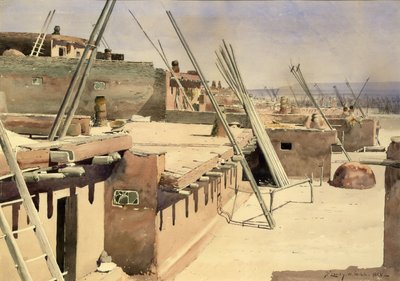 Street in the Pueblo of Zuni, New Mexico, 1888 by De Lancey Gill